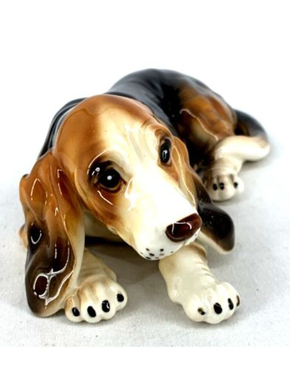 Lefton Basset Hound Figurine 7.75" Porcelain Vintage - Picture 2 of 7